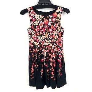 Talbots Womens Petite Floral Knee Length Dress Size 6P Fully Lined Zip Closure